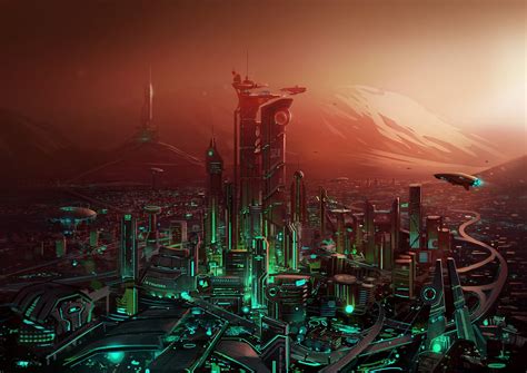 ArtStation - Martian City, Samuel Whitehead | Futuristic city, Sci fi ...