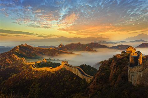 wall, sunrise, mountains, great, China, history, 1080P, architecture ...