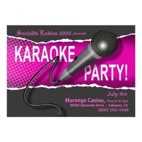 Karaoke Party Night Invitation | Zazzle.com | Karaoke party, Party night, Karaoke