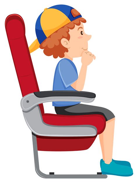 A boy on the airplane seat 294636 Vector Art at Vecteezy