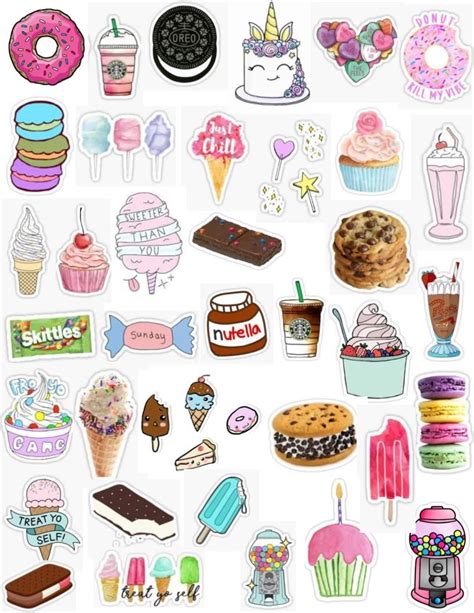 cute tumblr food dessert sticker pack donut sticker starbucks sticker cake sticker cupcake ...