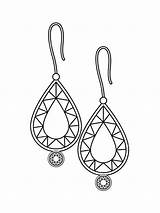 Earring Coloring Pages sketch template