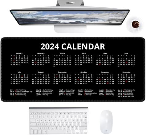 Amazon.com: HAOCOO 2024 Mouse Pad Calendar for Desk, Desk Pad Mat, Computer Desk Mat Large for ...