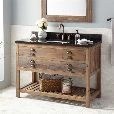 Made of reclaimed pine, the 48 | Buy bathroom vanity, Single bathroom vanity, Bathroom vanity