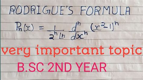 Rodrigues Formula | legendre polynomial | Proof of Rodrigues Formula/# ...