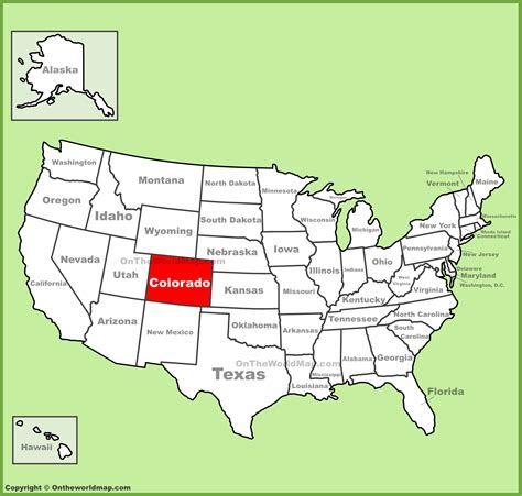 Colorado location on the U.S. Map