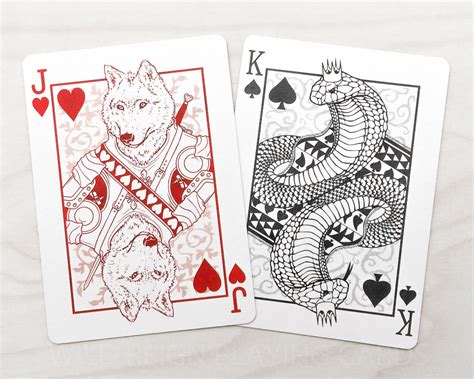 WILD REIGN Playing Cards: Evergreen and Crimson Decks - Etsy