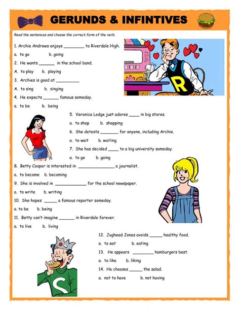 Gerunds & Infinitives Multiple Choice worksheet | English for students, English lessons, English ...