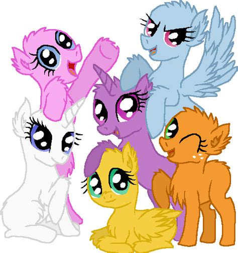 MLP Mane 6 base by Zuzutek on DeviantArt