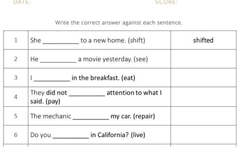 Past Simple Interactive Worksheet Simple Past Tense Worksheet Simple ...