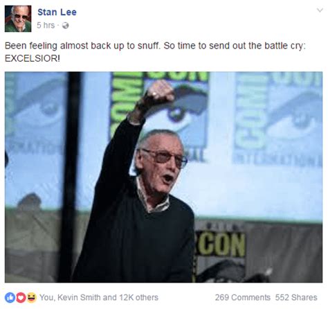 EXCELSIOR! Stan Lee is doing much better, expect more cameos. : r/marvelstudios