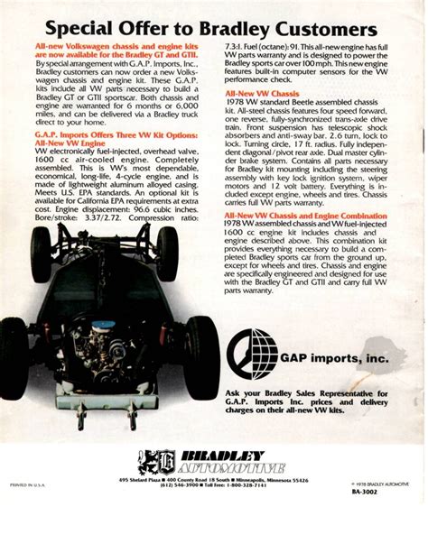 Bradley GT Brochure – Fiberglass Kit Cars and Replicas