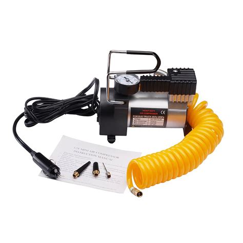 12 VOLT ELECTRIC AIR PUMP w/GAUGE for Tires Bikes Cars Air Matresses ...