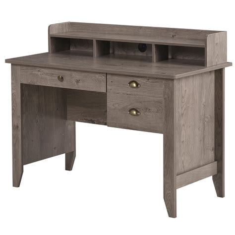 HomCom Computer Table Writing Desk with Hutch 3 Drawers, Open Cabinets, Top Shelf, Wide Tabletop ...