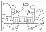 mosque coloring Page For Muslim Kids Activity 8969950 Vector Art At  sketch template