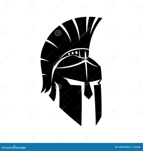 Zwarte Spartaanse helm vector illustratie. Illustration of militair - 144667562