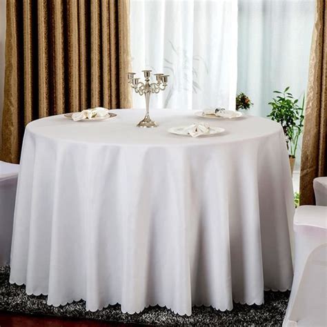 Nappe de table - Blanche - 240 cm - Antitache - Extérieur - Restaurant ...