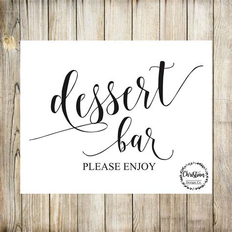 Dessert bar sign Dessert table sign Dessert table Dessert sign