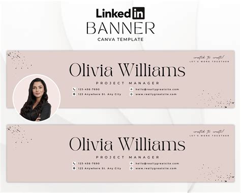 Linkedin Banner / DIY Canva Template / Professional Linkedin Background / Contact Info / Web ...