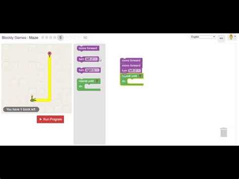 Blockly Games - Maze - Level 5 - YouTube