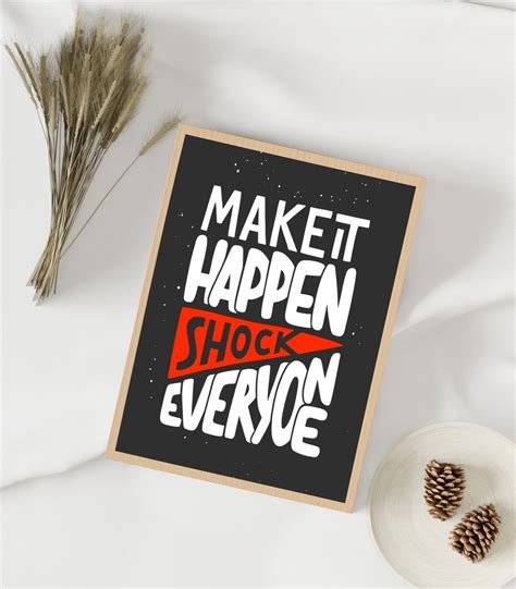 Make It Happen Motivational Wall Art Poster Encouraging - Etsy