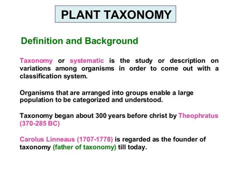 Plant taxonomy