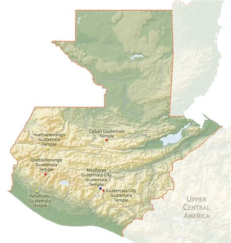 Regional map for the Cobán Guatemala Temple ...