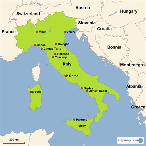 Map of Italy in Europe | Italy vacation, Italy, Italy map