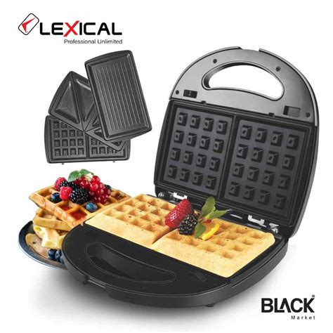 3 in 1 Electric Waffle Sandwich Maker - BLACK Market