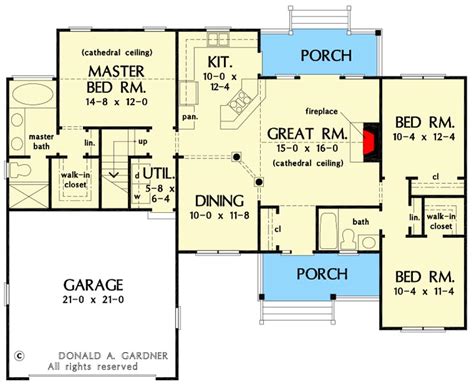 Modest 3 Bedroom House Plan with Open Floor Plan and Bonus Expansion ...