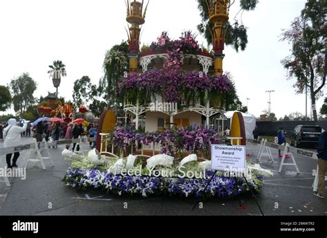 Pasadena, California, USA 3rd January 2023 Louisiana Rose Parade Float on display at Floatfest ...