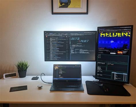 Dual Monitor Desktop & Laptop Dorm Setup | Computer desk setup, Monitor ...