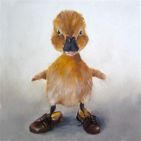 Funny Duck Art Print Painting by Junko Van Norman