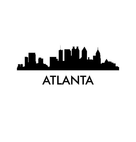 Atlanta Skyline Art Black And White Clipart