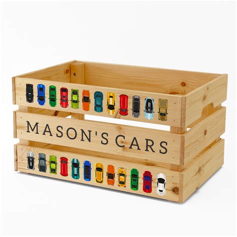 Personalised Kids Toy Cars & Vehicles Large Wooden Storage Toy Box ...