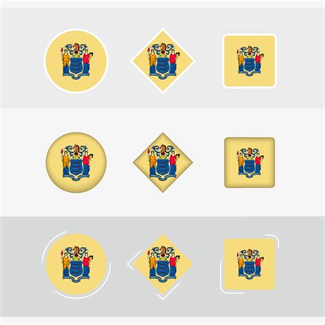 New Jersey flag icons set, vector flag of New Jersey. 22969894 Vector Art at Vecteezy