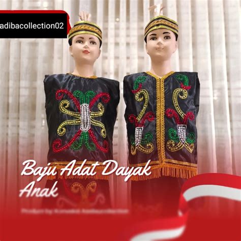 Jual baju adat Kaltim/Dayak anak satuan//pakaian adat Kaltim/Dayak anak ...