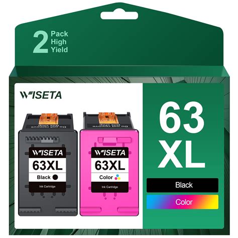 63XL Ink Cartridge Replacement for HP 63XL 63 XL works with Envy 4520 Officejet 3830 4650 5255 ...