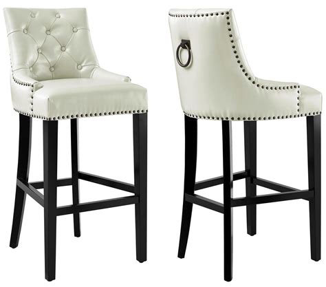 Uptown Cream Leather Counter Stool from TOV | Coleman Furniture