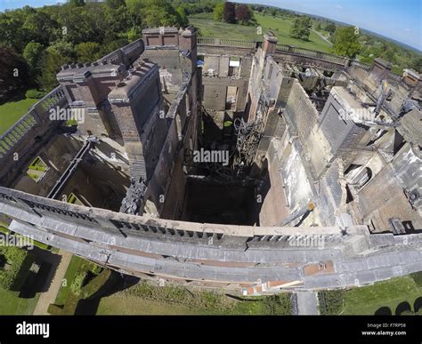 The aftermath of the devastating fire at Clandon Park, Surrey. A fire broke out on Wednesday 29 ...