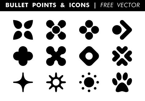 Bullet Points Icons Free Vector 115685 Vector Art at Vecteezy