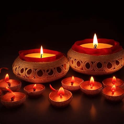 Premium AI Image | Happy Deepavali of candlelight or oil lamp