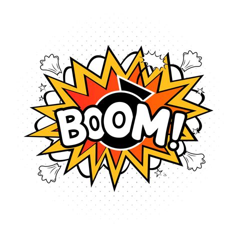 Boom comic explosion. Comic blast vector with text bubble. Cartoon ...