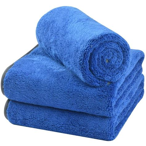 Extra Large Plush Pocketed Microfiber Drying Towel 3 Pack,Car Drying Towels Super Absorbent ...