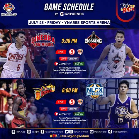 PBA on Twitter: "2021 PBA Philippine Cup Games on July 23 - Friday! --- LIVESTREAMING 🔴 ...