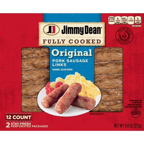 Jimmy Dean® Fully Cooked Original Pork Sausage Links, 12 Count - Walmart.com - Walmart.com