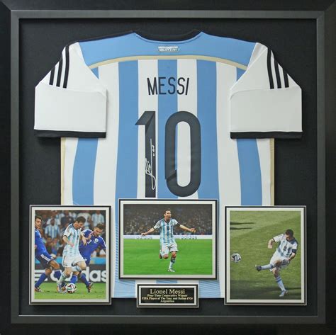 Lionel Messi Signed 2014 Argentina Home World Cup Jersey Display ...