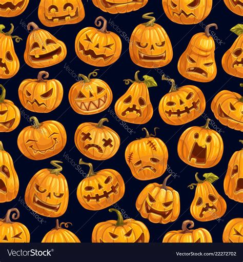 Halloween pumpkin pattern holiday card design Vector Image