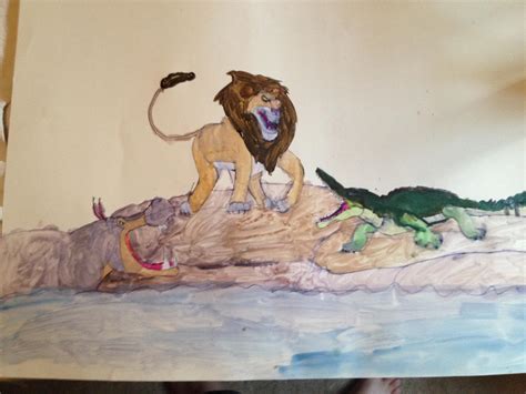 Lion VS Crocodile Vs Hippo by masonday on DeviantArt