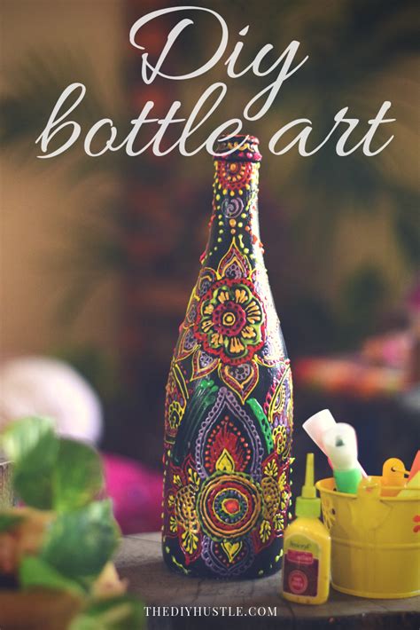 Wine Bottle Art DIY » How to decorate wine bottle/ The DiyHustle